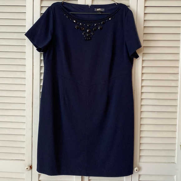 Jessica Howard Dresses & Skirts - Vintage Jessica Howard navy blue dress with imbezzelment. Size 18W